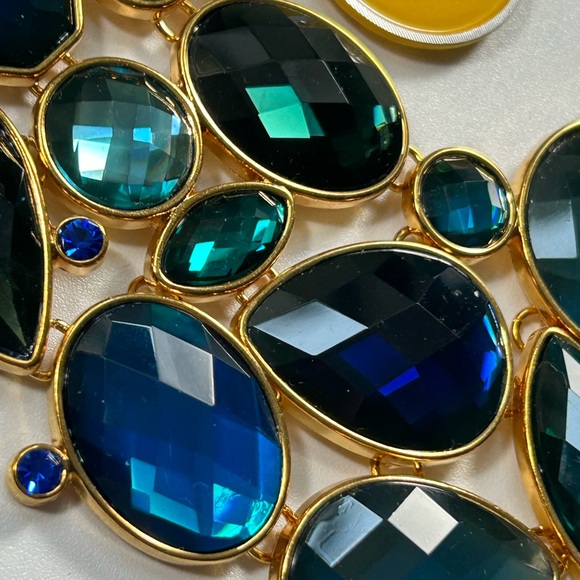 #41 Vintage Joan Rivers Statement Necklace Blue Teal, Stunning Piece - Picture 3 of 7